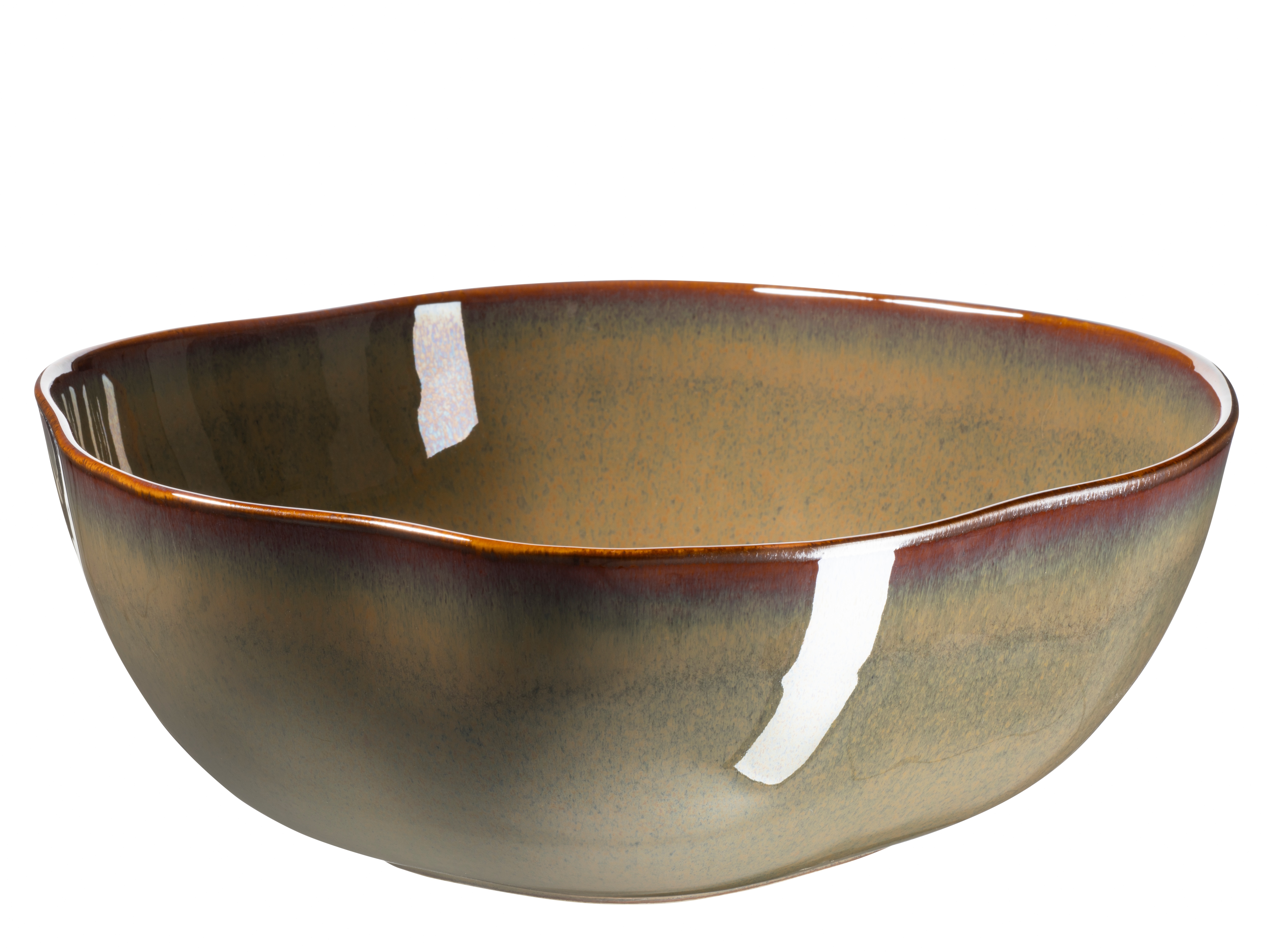 Schüssel MÄSER "Cordelia, Schale, aus Steinzeug, Ø 28 cm", rot (braun, rot), H:10cm Ø:28cm, Steinzeug, Schüsseln, Schüssel