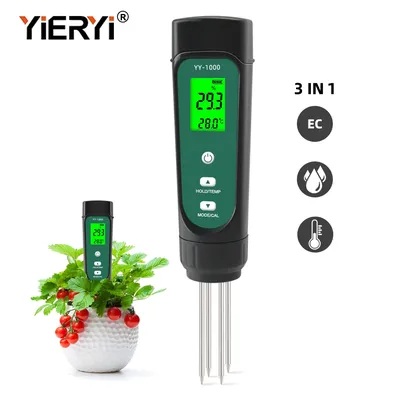 Yieryi YY-1000 3 In 1 Soil EC Temperature Meter Moisture Tester Potted Gardening Agricultural