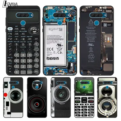 Battery Camera Calculator For LG K22 K71 K61 K51S K41S K30 K20 Q60 V60 V50S V50 V40 V35 V30 G8 G8S G8X ThinQ Black Phone Case