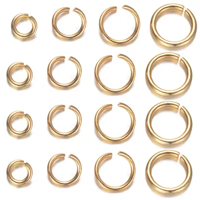 1000pcs/lot 18k Gold Vacuum Plated Stainless Steel Jump Rings for DIY Jewelry Necklace Bracelet