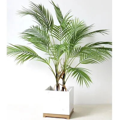 Green Artificial Palm Leaf Plastic Plants Tropical Tree Branch Fake Plants Jungle Home Garden Decor