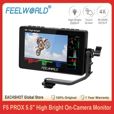 Feelworld F5 PROX 5.5" Full HD On-camera Monitor F970 External Install and Power Kit 3D LUT 1600nit