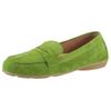 Mokassin GABOR, Damen, Gr. 38, grün (apfelgrün), Ziegenveloursleder, unifarben, klassisch, Schuhe, Slipper, Bequemschuh, Flats mit Best Fitting-Ausstattung