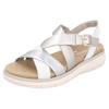 Riemchensandale REMONTE "Elisabeth Hurley-Collection", Damen, Gr. 38, gold (goldfarben, weiß, silberfarben), Leder, casual, Schuhe, Keilabsatz, Sommerschuh, Sandalette mit Kreuzbandage