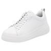 Plateausneaker RIEKER SPORT, Damen, Gr. 41, weiß, Leder, unifarben, sportlich, Schuhe, Freizeitschuh, Halbschuh, Schnürschuh mit Schaftrandpolsterung