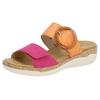 Pantolette REMONTE, Damen, Gr. 36, orange (orange, pink), Lederimitat, casual, Schuhe, Keilabsatz, Sommerschuh, Schlupfschuh mit Wechselfußbett