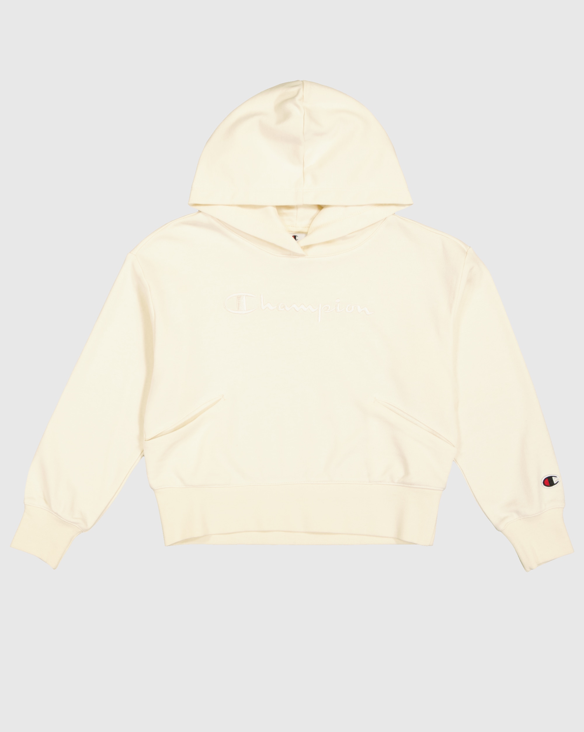 Kapuzensweatshirt CHAMPION "ICONS", Kinder, Gr. L (152/158), weiß, Obermaterial: 73% Baumwolle, 27% Polyester, Bündchen, Sweatshirts, für Kinder Image