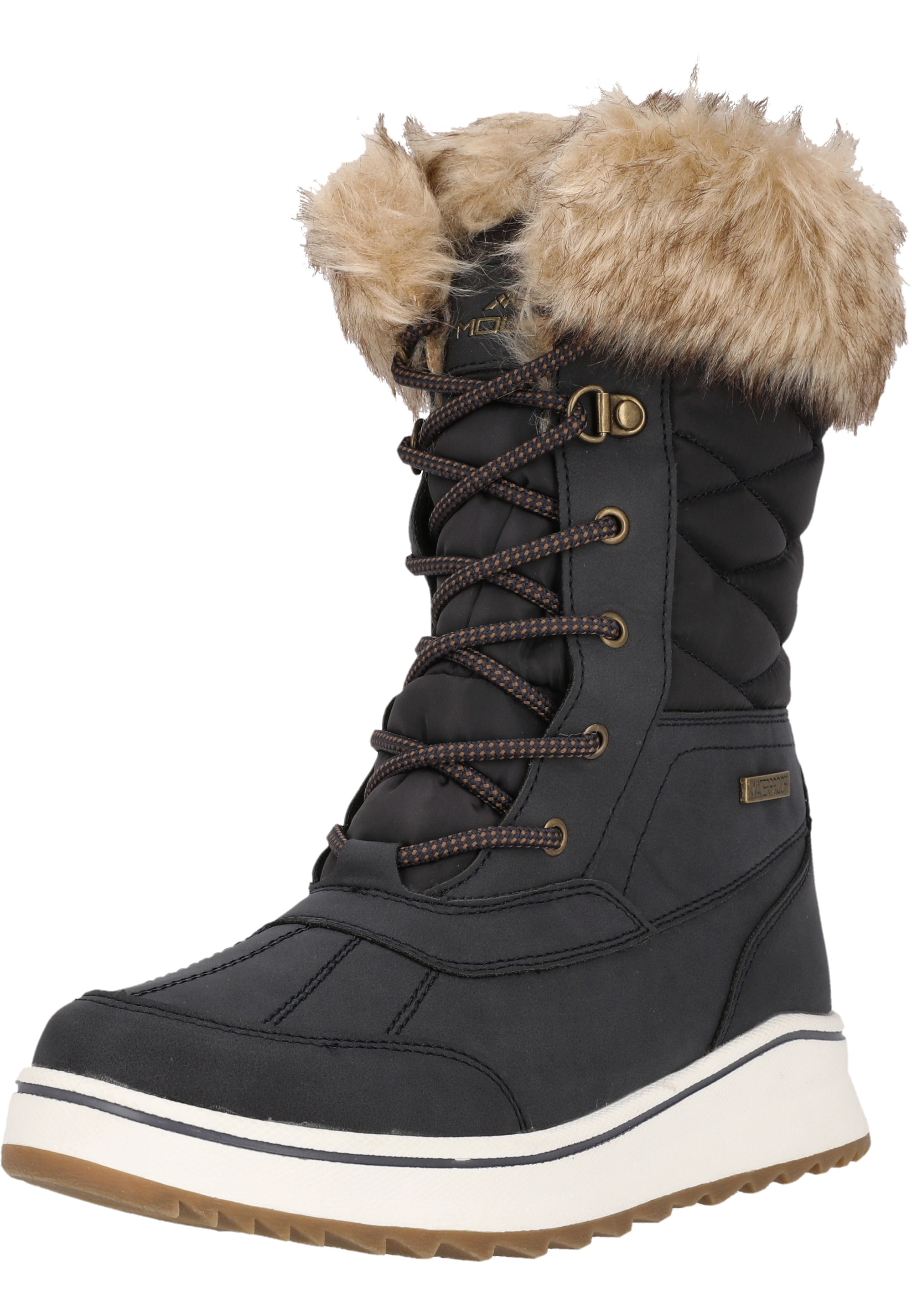 Stiefel MOLS "Sentian", Damen, Gr. 37, blau (dunkelblau), Kunstfaser, Polyurethane, Schuhe Stiefel, mit kuschelig-warmem Innenfutter