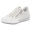 Slip-On Sneaker RIEKER, Damen, Gr. 41, silber (sanftes weiß, silberfarben), Leder, Lederimitat, sportlich, Schuhe, Slipper, Schlupfschuh, Halbschuh, Freizeitschuh in schmaler Form, Topseller