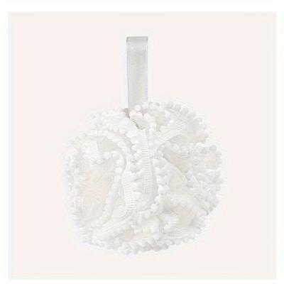 TEMU 2pcs Loofah Bath Sponges - Gentle Exfoliating Shower Poufs With Hanging Ribbon Image