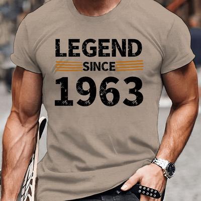 TEMU 1963 Print Men's Crew Neck T-shirt, Short Sleeve Comfy Tee Tops, Summer Casual Clothing Image
