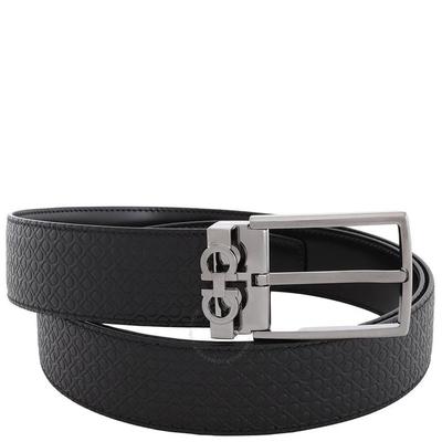 Gancini Buckle Reversible Leather Belt - Blue - Ferragamo Belts