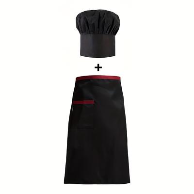 TEMU - Breathable, Dust & Oil Resistant Kitchen With Adjustable Drawstring Closure, Black Polyester