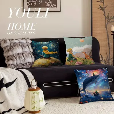 Der kleine Prinz Anime Kissen Geschenk Home Office Dekoration Schlafzimmer Sofa Auto Kissenbezug Fall 45x45 Image