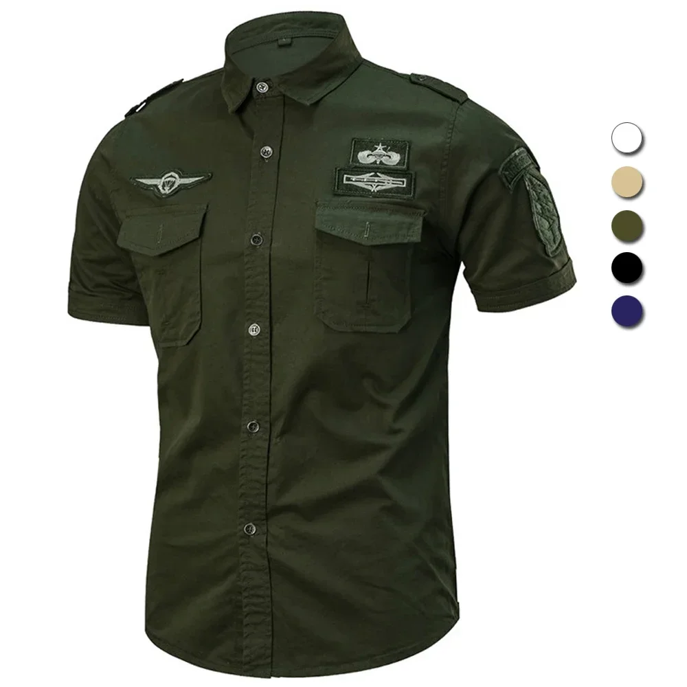 Neue Sommer Militär Shirt Männer Baumwolle Kurzarm Airborne Tactical Air Assault Shirts Männlichen Casual Große Größe M-6XL Camisa Militar