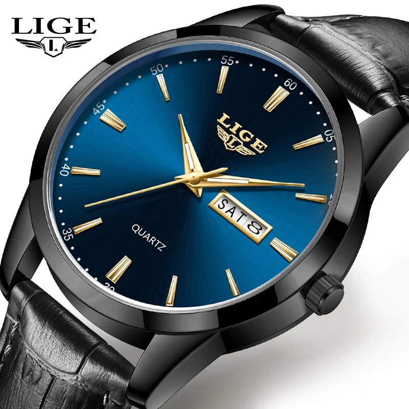 LIGE Mode Mann Uhr Lederband Quarz Uhren für Männer Wasserdichte Outdoor Sport Herren Uhr Business Uhr Relogio Masculino