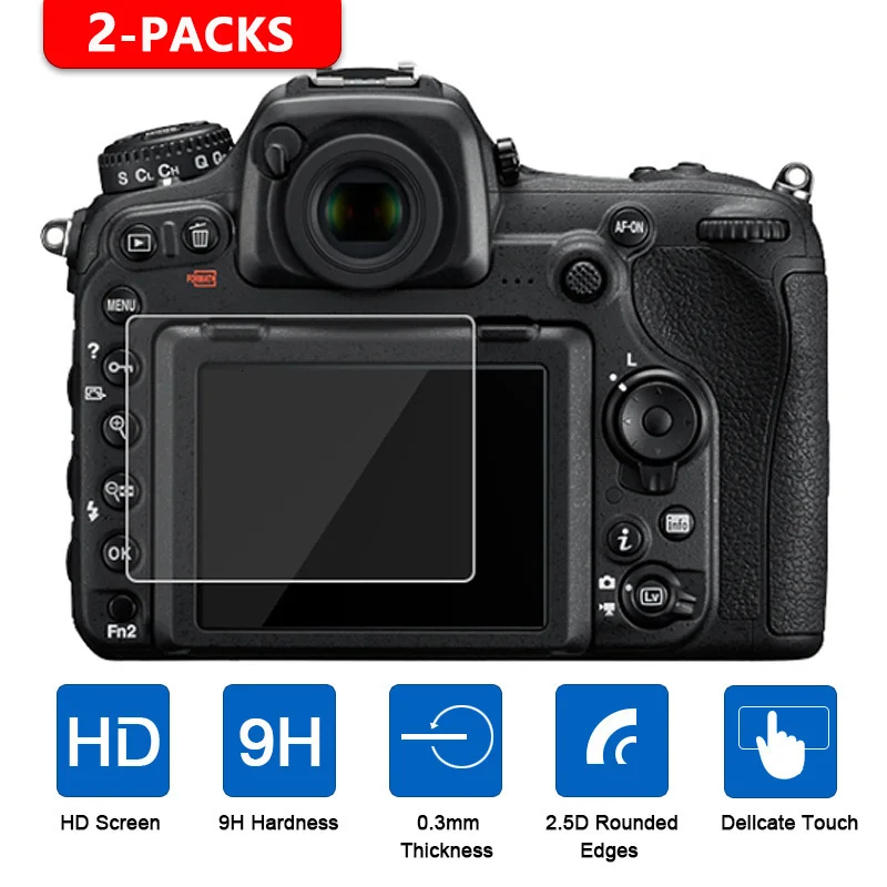 2Pcs Für Nikon D7500 D7200 D7100 D5600 D5500 D5300 D3400 D3500 D850 D810 D800 D750 D610 D500 D5 Gehärtetem Glas Screen Protector Image