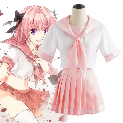 S-5XL FGO Fate Grand Order Astolfo Agartha Matrosenanzug Schuluniform Studenten Stoff Tops Röcke Image