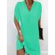 Women's Mini Dress Shift Dress Work Dresses Basic Casual Batwing Sleeve Work Daily Regular Fit Plain Short Sleeve V Neck Pink Orange Green Army Green Summer Spring