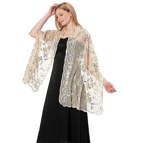 Elegant Vintage Damen Flapper-Schals Der große Gatsby Charleston Pailletten Kostüm Damen Valentinstag Maskerade Party Hochzeit Formell Erwachsene Schal Sommer Frühling Ganzjahres Image