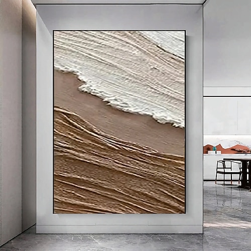 großes braunes abstraktes Ölgemälde abstraktes Ölgemälde graues Ölgemälde handgefertigtes Gemälde modernes Bürokunstgemälde für Wohnzimmerwanddekoration Image