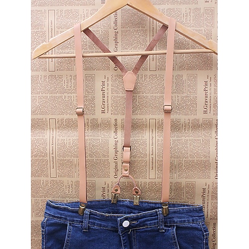 Hosenträger-Set aus Leder für Herren – verstellbare Y-Back-Hosenträger mit Clips – elegante Mode für Hochzeiten, formelle Anlässe und den Alltag Image