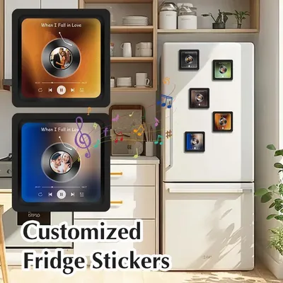 Customized Music Fridge Magnet Personalized CD Covers Refrigerator Magnet Music Player 1-5 Songs