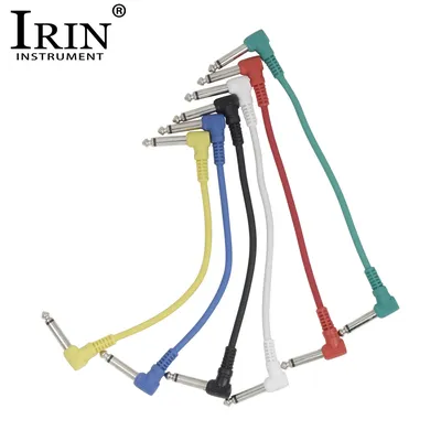 IRIN 6Pcs Guitar Effect Pedal Cable 6.35mm Angle Plug Noise Shielded Cable Guitarra Pedal Cable