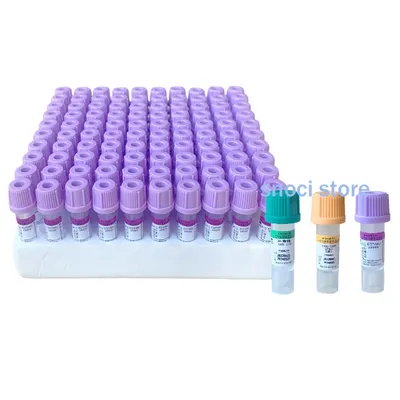 100pcs Sterile Micro Blood Collection Tube 0.5ml 1ml Lithium Sodium Heparin EDTAK3 for lab sampling