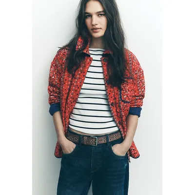 Alexie Jacket at Free People in Cherry Combo, Size: Medium
