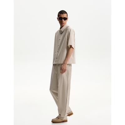 Bershka Textured Baggy Jogger Trousers Men Xl Brown