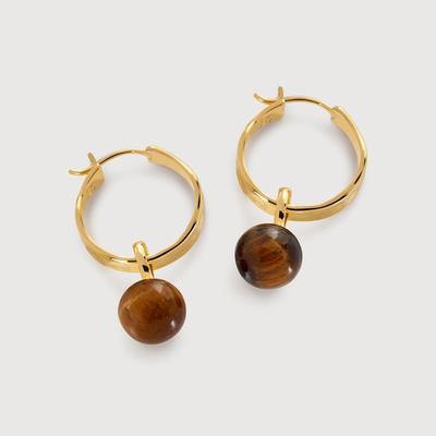 Round Gemstone Huggies