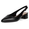 Slingpumps TAMARIS, Damen, Gr. 36, schwarz, Leder, elegant, Schuhe Brautschuh Slingpumps, Abendschuh, Sommerschuh, Blockabsatz, mit Touch It-Ausstattung