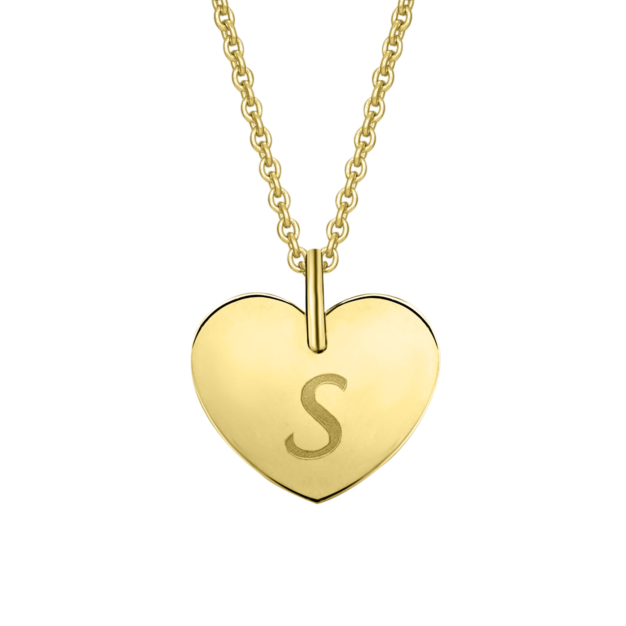 Kettenanhänger ONE ELEMENT "Herz Buchstaben Anhänger aus 333 Gelbgold", gold, Schmuckanhänger, Damen, Herzmit Gravur S, A, Gelbgold 333 Gold, Gelbgold 333, Gold, Kettenanhänger, das perfekte Geburtstagsgeschenk für Frau und Mann