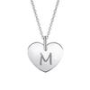 Ketten-Anhänger ONE ELEMENT "Herz Buchstaben Anhänger aus 333 Weißgold", silber, Schmuckanhänger, Damen, Herzmit Gravur M, Weißgold 333, das perfekte Geburtstagsgeschenk für Frau und Mann
