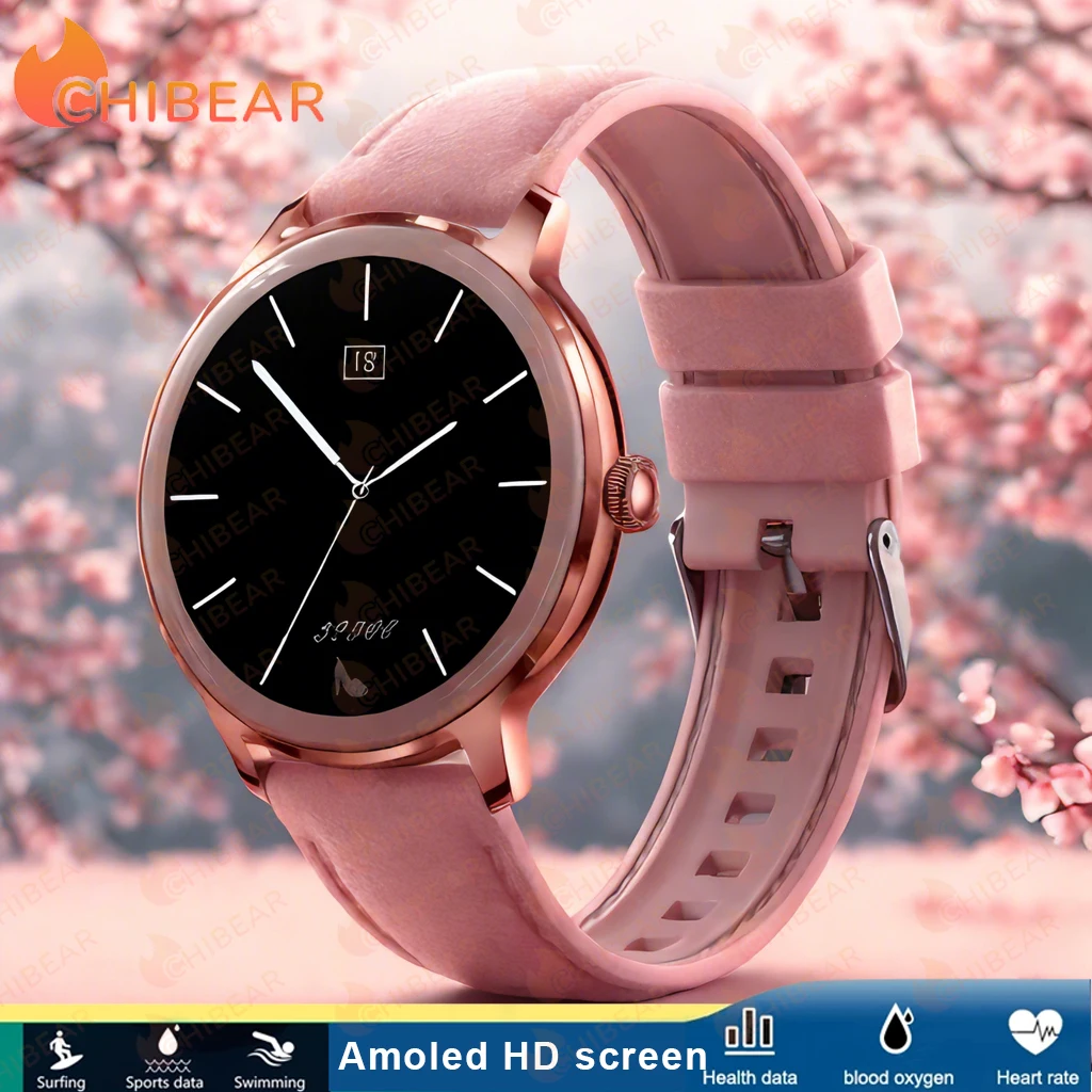 Diamantband, ultradünne Smartwatch für Damen, 1,32 Zoll AMOLED, 466 x 466 HD-Pixel-Display, kabelloser Anruf, Smartwatch, Damenmode-Uhr Image