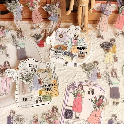 30 Stück/LotPET-Aufkleberpaket, Alien, süße Mädchen, Handbuch, Dekoration, Aufkleber, Scrapbooking-Aufkleber, 4 Optionen Image