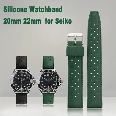 20mm 22mm Silikon Armband für Seiko Release Armband für Omega Universal Uhr Zubehör Business Sport Image