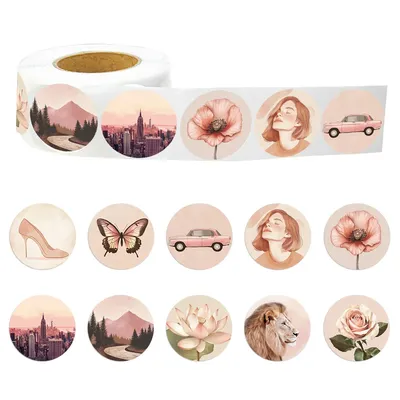 500PCS Kreative Retro Gedruckt Muster Rolle Aufkleber Heißer Verkauf Computer DIY Boutique Aufkleber Umschlag Abdichtung Aufkleber Image