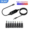 Cavo boost di alimentazione da tipo C a CC 5V/9V/12V/15V/20V Boost Line 8 adattatori Connettore jack da USB C a CC Ricarica rapida per router Wifi