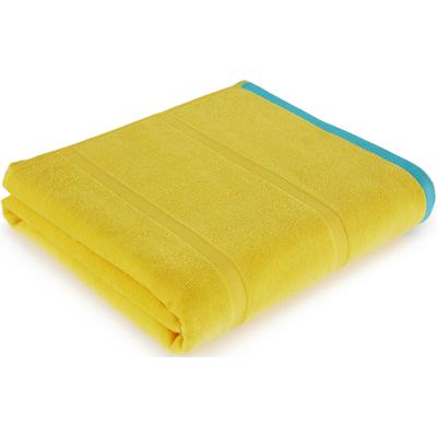 Strandtuch S.OLIVER "s. Oliver Strandtuch 90/180", bunt (gelb, türkis), B:90cm L:180cm, Walkfrottier, Walkfrottier, Handtücher (Packung), leichte Qualität, Reise, Sauna, Pool Image