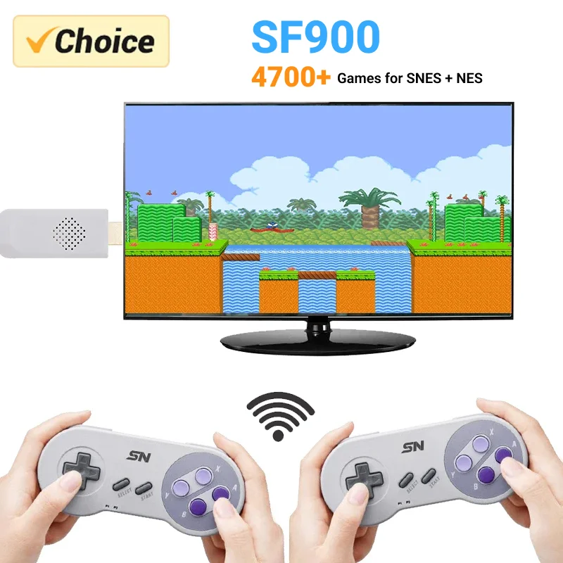 Consoles de jeux vidéo HD pour manette sans fil Super Nintendo AnjSNES, anciers de jeu 16 bits, jeux rétro 5000, SF900