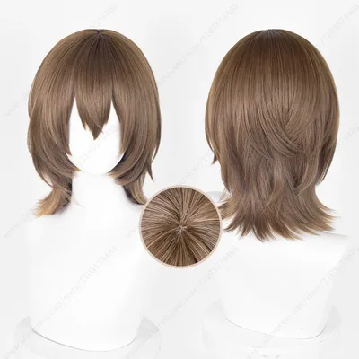 Goro Akechi Cosplay Wig 38cm Brown Heat Resistant Synthetic Wigs