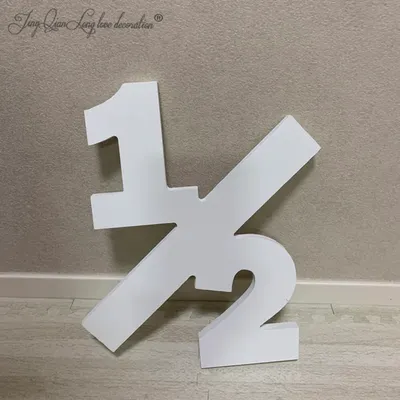 Half Sign Photo Prop for Babies and Kids, Birthday Photo Shoot, Wooden Number Sign for Photographer,