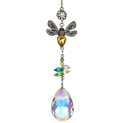 TEMU 1pc Glass Prism With Accents, Diamond Decorative Prism For Windows & Wall, Wedding Hanging Ornaments - Hummingbird, Bee, Designs