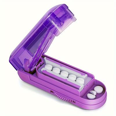 TEMU 1pc Ultra- Portable Pill Cutter - Effortlessly Pills , For , Time-saving Medicine Organizer, Compact & Travel-ready