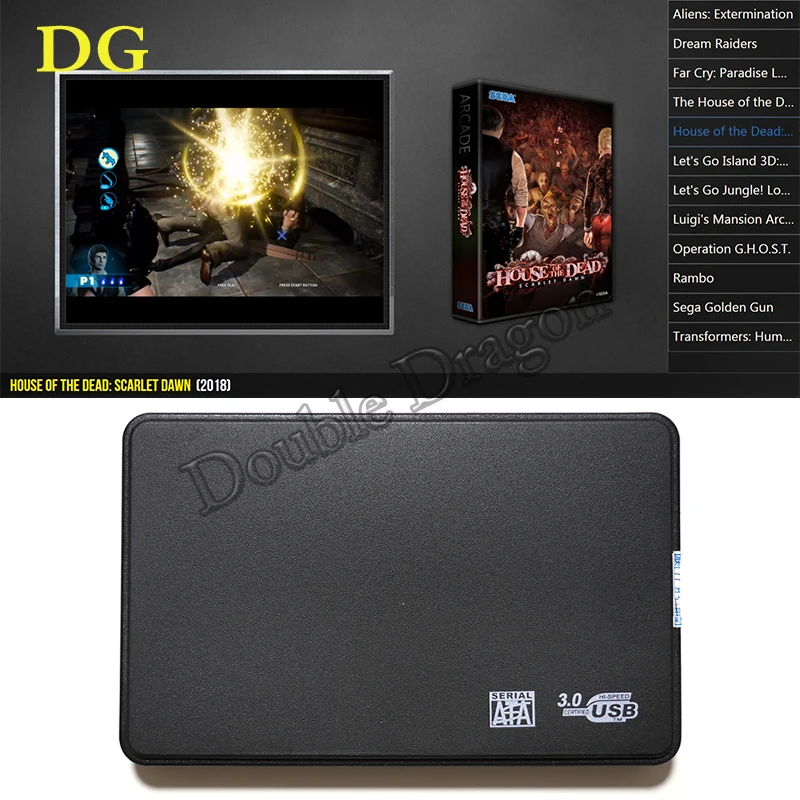 Retro Arcade Shooter With Batocera Shooting Games SSD HHD Harddisk Game disk 120 GB 512GB Support All series USB PC Light Gun