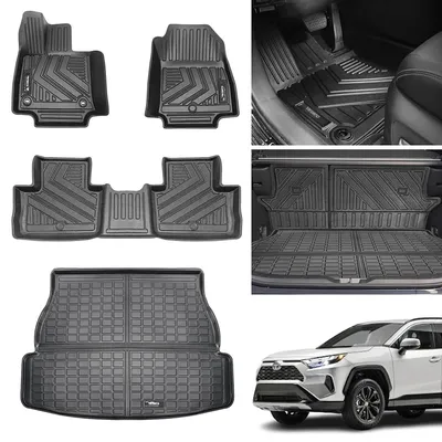 For 2019 - 2025 Toyota Rav4 Hybrid Floor Mat Cargo Liner Backrest Mat All-Weather Trunk Floor Liners