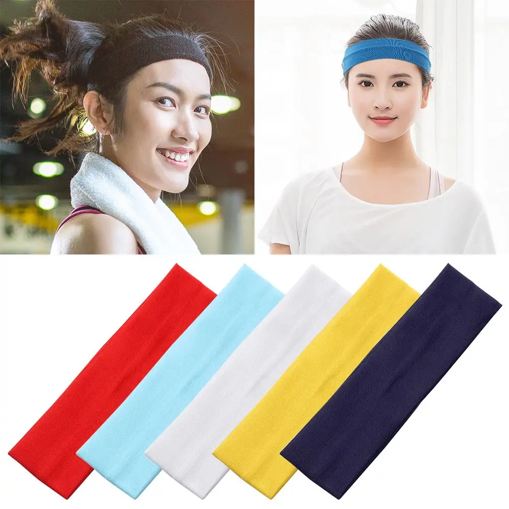 1pc Yoga Haar bänder einfarbig Sport elastische Stirnbänder Band Fitness Yoga Kopf bedeckung für Frauen Haarschmuck Image