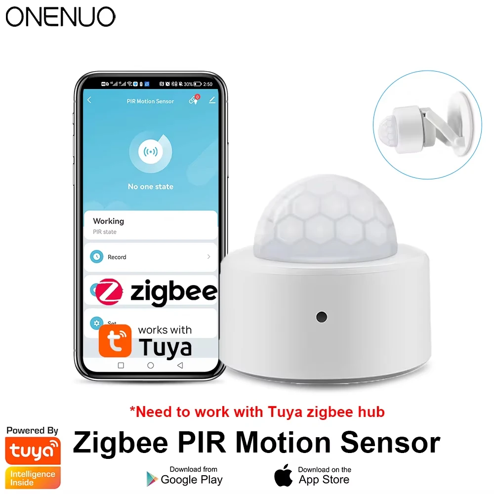 1/2 Stück Tuya Zigbee Mini PIR Bewegungsmelder + passiver Infrarot-Sicherheits-Einbruchalarmsensor